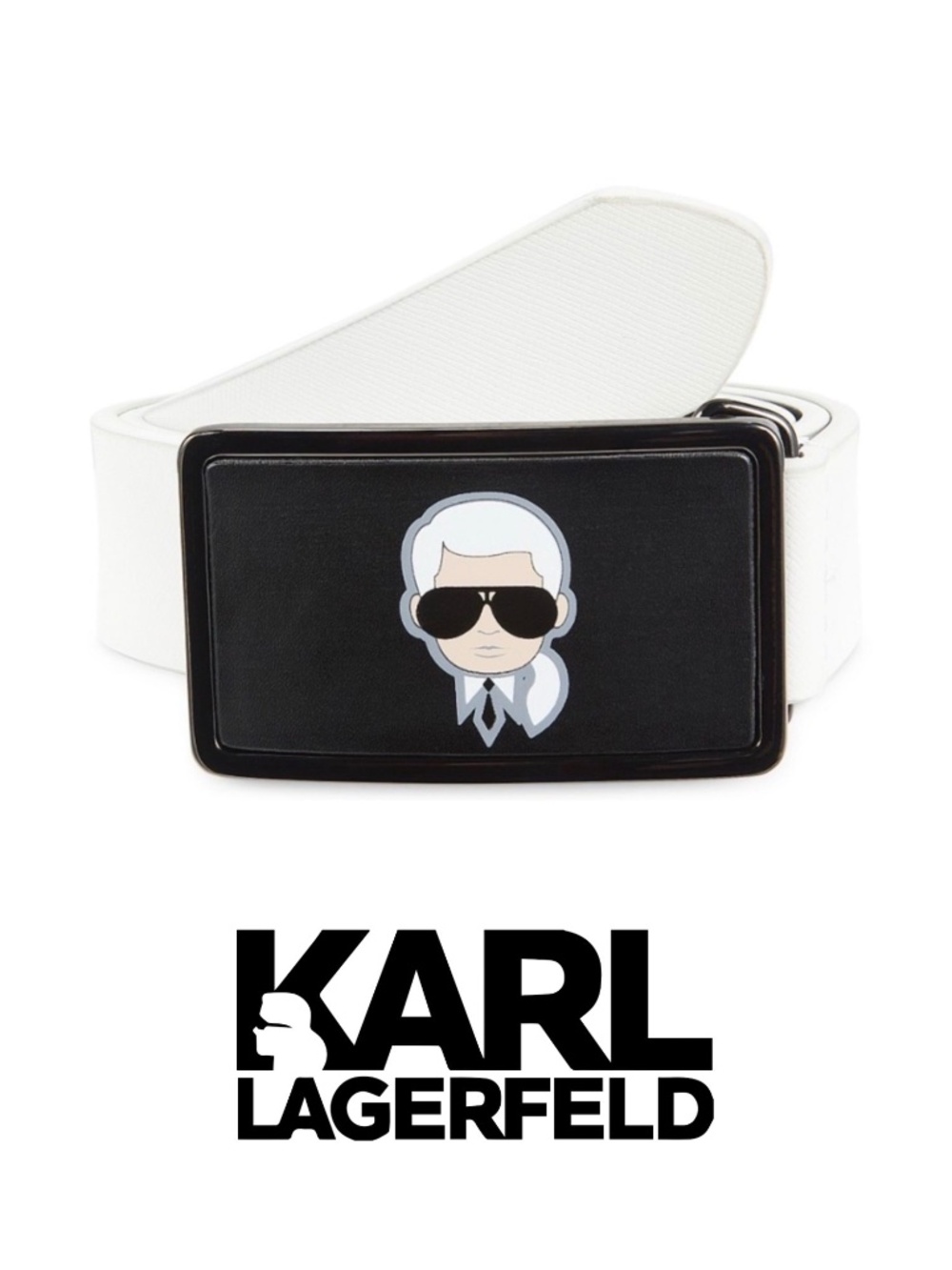 Karl Lagerfeld Paris Men’s Choupette Leather Belt